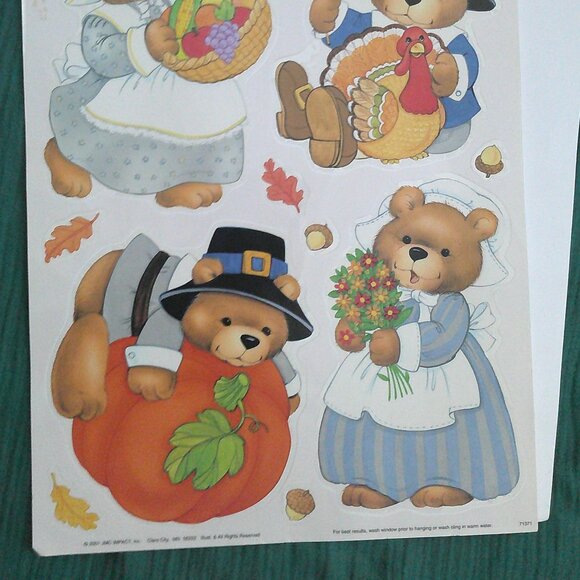Classic Clings Vintage Window Clings for Fall Autumn Thanksgiving - 2 Sheets - Picture 4 of 6